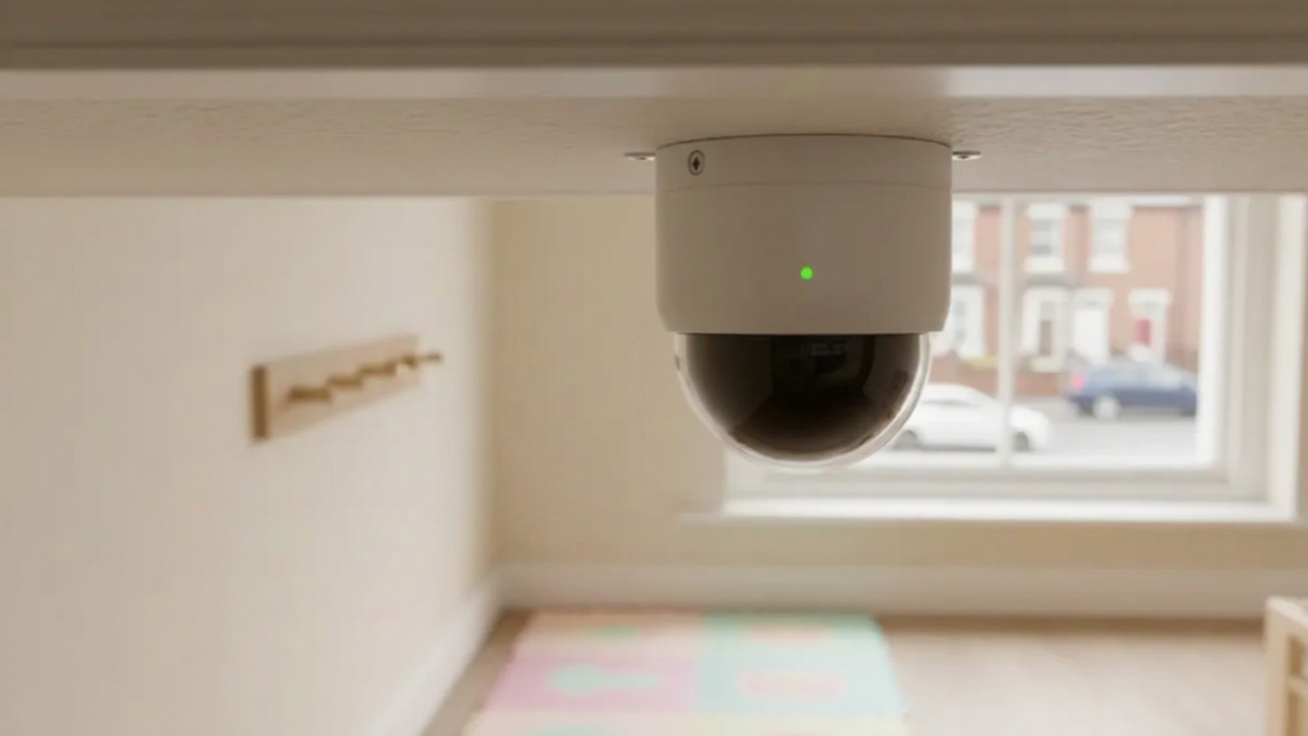 Dome CCTV camera in a Manchester nursery, highlighting parent reassurance and childcare safeguarding