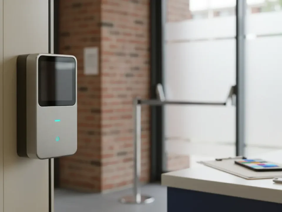 Access control reader at a Manchester venue for Martyn's Law compliance planning