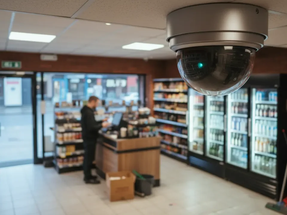 4K dome CCTV in a Manchester off licence for retail security and licensing compliance
