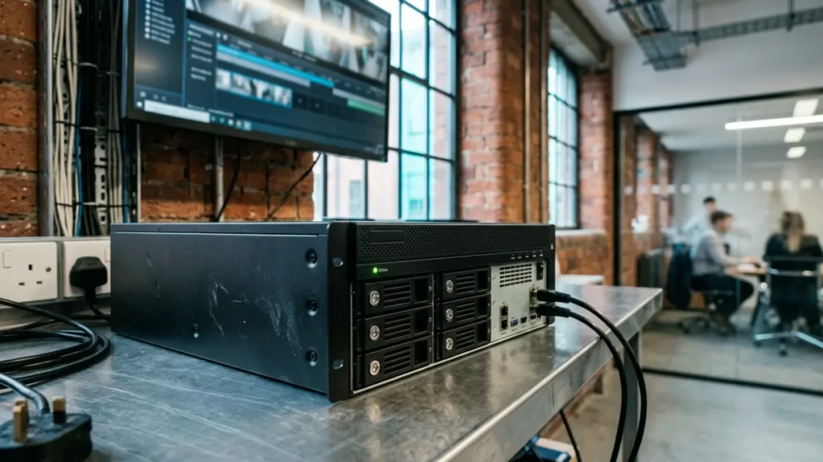 NVR recorder in a Manchester office for How Long Should a Business Keep CCTV Footage in the UK